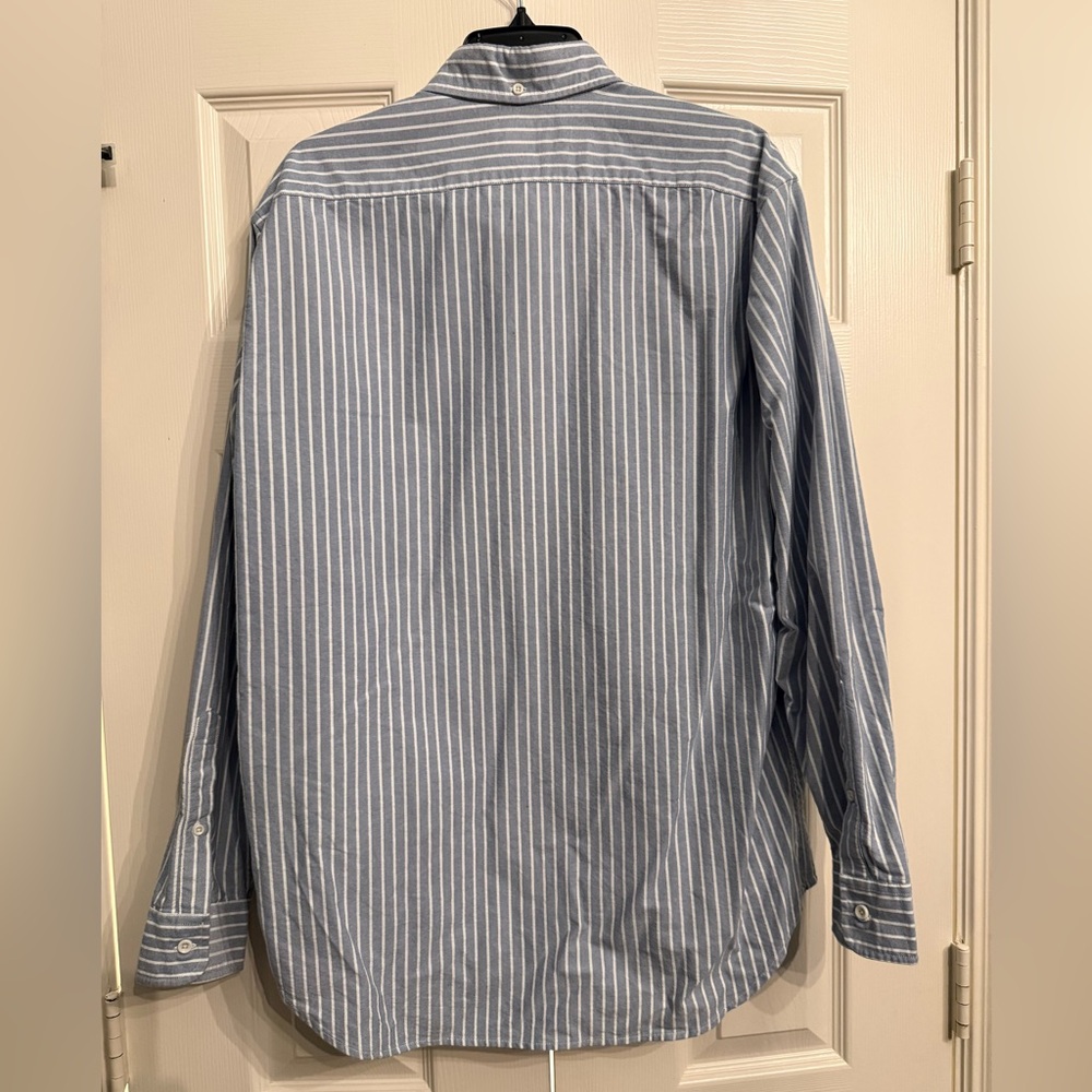 Taylor Stitch Men’s long Sleeve button down The Jack Rinsed Indigo Stripe 44/XL - Picture 4 of 5